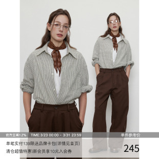 单穿叠穿复古格子衬衫 微皱感 双色编织细格纹 MADE