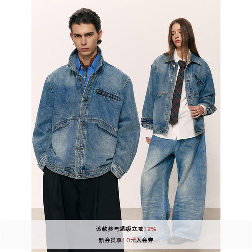LR MADE 26AW 洗水做旧 弧线破缝挖袋下摆  13oz复古牛仔外套夹克