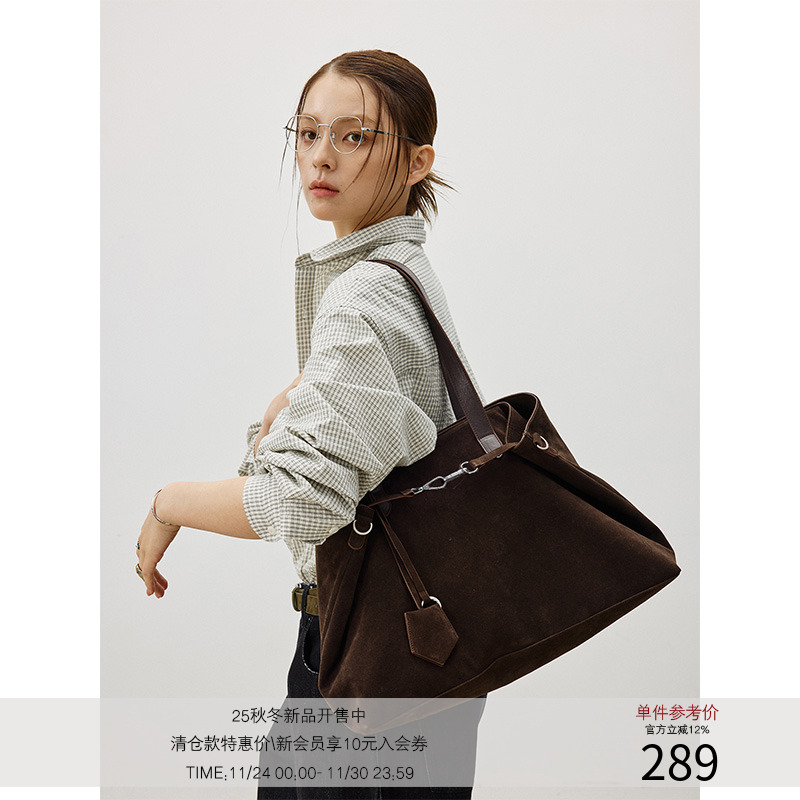 LR MADE 25AW 暗纹PU/颗粒感麂皮 单肩/斜挎/手拎 通勤HOBO托特包