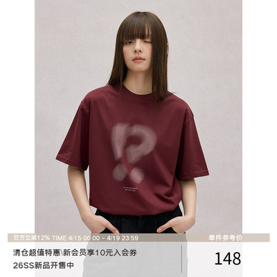 LR MADE 双标点模糊动态感字母印花 复古宽松纯棉短袖T恤