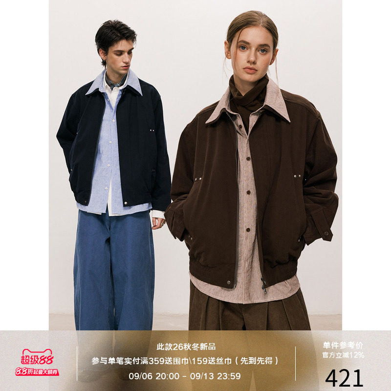 LR MADE 26AW 衬衫式撞色假两件 口袋铆钉磨毛复古感夹克外套图片