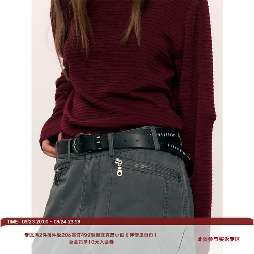 LR MADE 26AW 双挖孔手缝线 简约造型感真皮腰带 百搭牛皮皮带