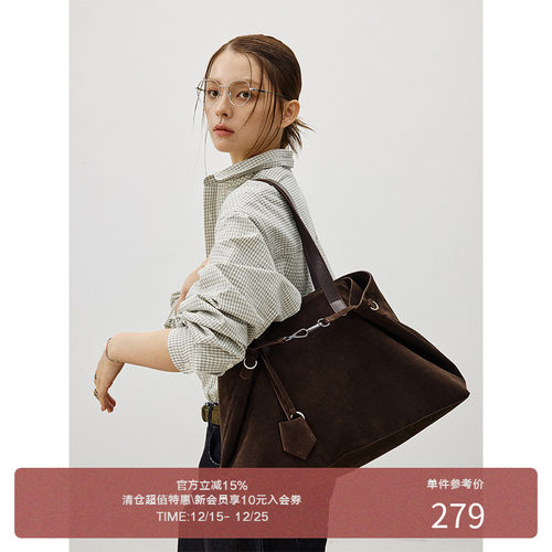 LR MADE 25AW 暗纹PU/颗粒感麂皮 单肩/斜挎/手拎 通勤HOBO托特包