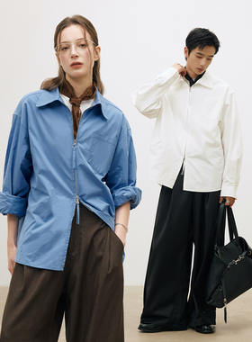 LR MADE 26SS 双头拉链 造型链头 休闲薄外套纯色长袖衬衫