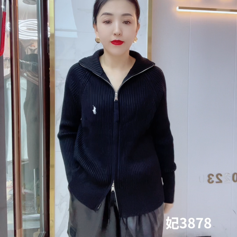 妃儿红秋冬款大码开衫针织衫上衣