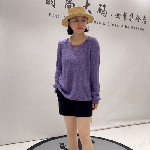 女权贵族初秋新款大码针织衫上衣