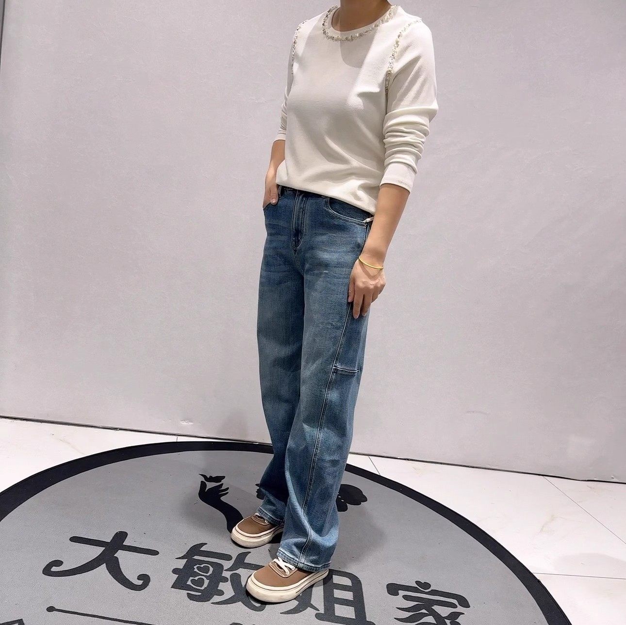 柏菲蒂冬季新款大码牛仔裤女裤