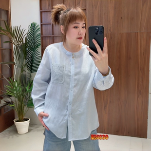 胖妹妹显瘦气质衫 妃儿红6030夏季 上衣 女装 加大码 新款 欧货减龄衬衫