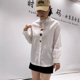 新款 胖妹妹气质衫 欧货衬衫 女装 百搭上衣女 加大码 1582女权贵族春季