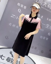 芮娜依莲5025夏款高品质休闲POLO裙大码女装胖妹妹遮肉显瘦连衣裙