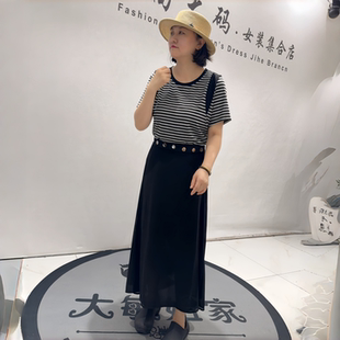女权31170夏季新款欧货连衣裙加大码女装胖妹妹可拆两件套裙