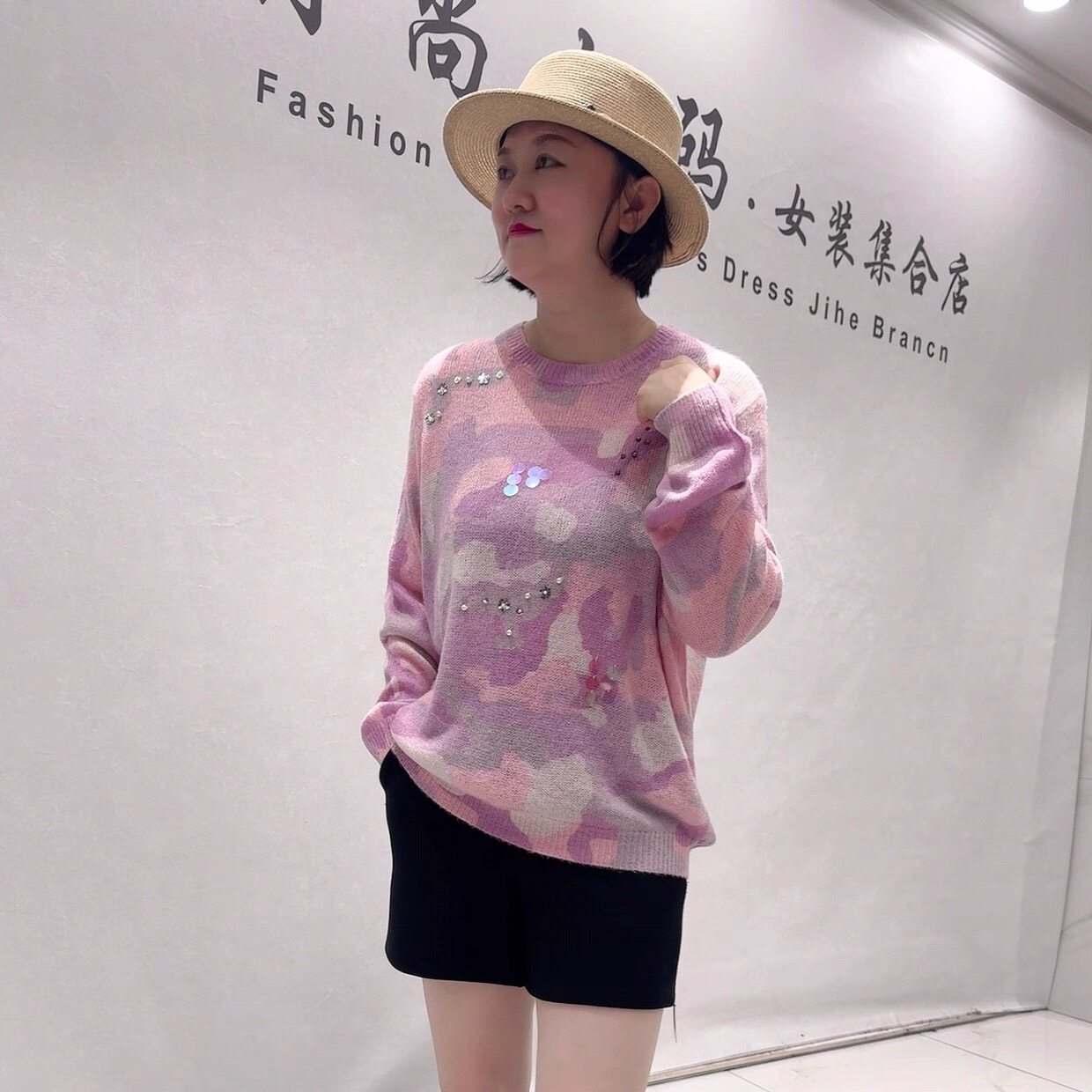 女权贵族8361秋冬新款欧货针织衫加大码女装胖妹妹百搭显瘦气质衫