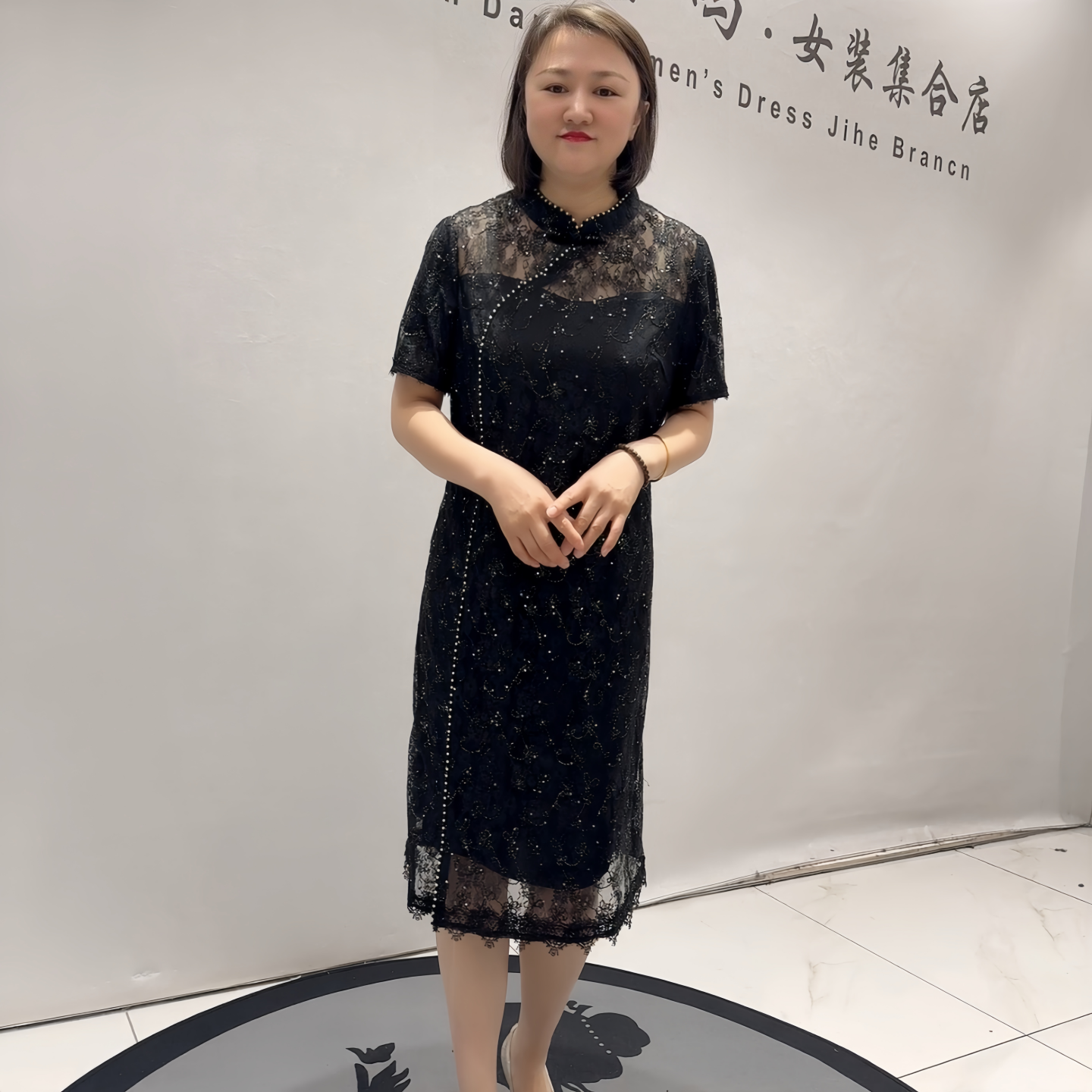 芮娜依莲5812夏季新款欧货连衣裙加大码女装胖妹妹显瘦气质旗袍裙
