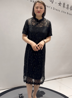 芮娜依莲夏新款大码旗袍裙连衣裙
