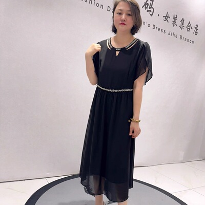 芮娜依莲夏季新款大码雪纺连衣裙