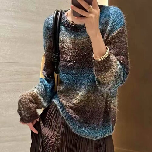妃儿红秋冬新款大码显瘦针织衫女