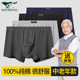 100%全棉加大码 七匹狼男士 头纯棉宽松四角底裤 中老年爸爸短裤 内裤