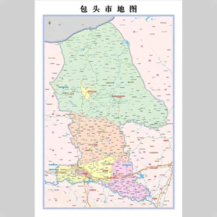 包头市高清电子地图街道区域交通地图JPG格式高清源文件素材模板