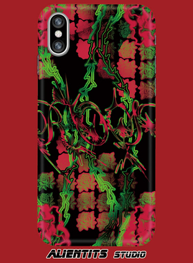 AlienTits 愤怒玫瑰angry rose先锋艺术暗黑适用于iPhone苹果安卓防摔手机壳