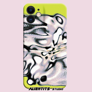 AlienTits抽象艺术超现实极简个性原创glitch小众防摔适用苹果华为小米安卓定制手机壳
