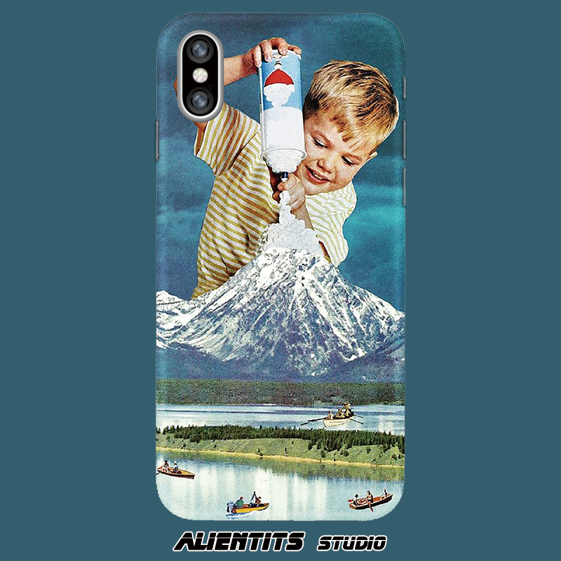 AlienTits复古vintage超现实baby造雪山适用于苹果安卓定制手机壳