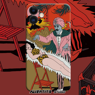 AlienTit恶趣味插画魔法师cult艺术奇幻设计暗黑欧美复古小众防摔适用苹果华为小米安卓定制手机壳