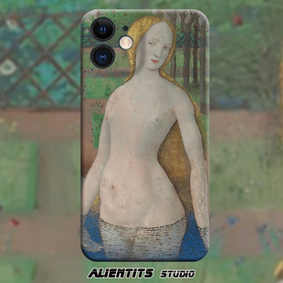 AlienTits中世纪少女唯美油画轻奢设计师款艺术复古个性创意设计小众防摔适用苹果华为小米安卓定制手机壳