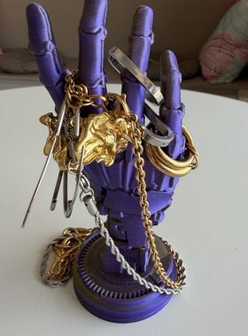 赛博朋克3d建模小摆件 首饰架 超轻 紫色金色渐变色趣味摆件