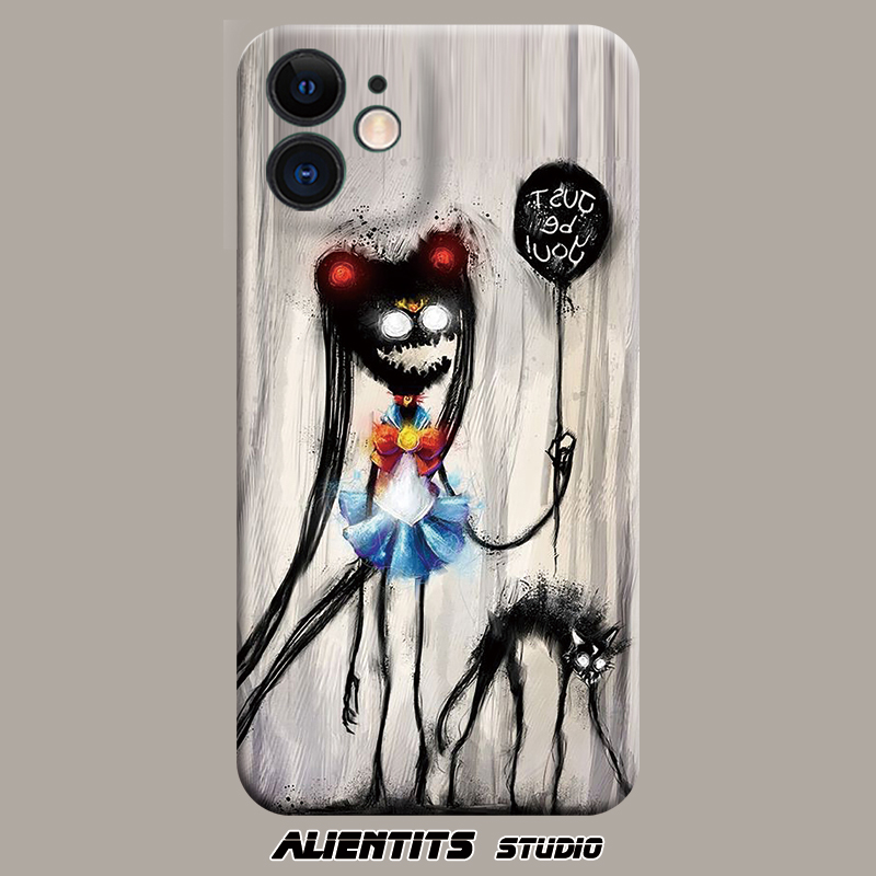 AlienTits黑化暗黑美少女欧美cult日系复古怪趣味个性创意设计小众防摔适用苹果华为小米安卓定制手机壳