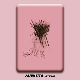AlienTits睡衣玩具可爱手绘艺术生适用于ipad pro mini定制保护套
