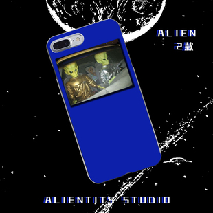 Alientits原创 cult外星人开车吃饭适用于苹果安卓定制手机壳