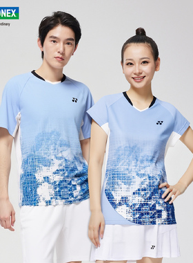 新款YONEX尤尼克斯羽毛球服yy短袖 速干透气男女比赛服T恤1102625