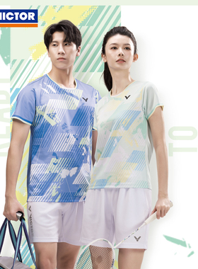 威克多VICTOR胜利羽毛球服男女比赛运动T恤速干短袖T-50014 51014