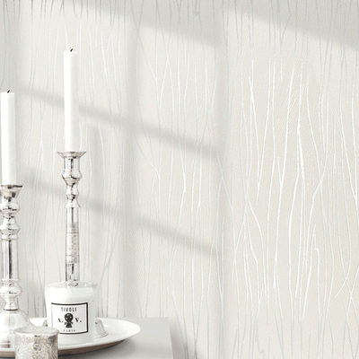 客厅墙纸现代简约温馨竖条纹灰色