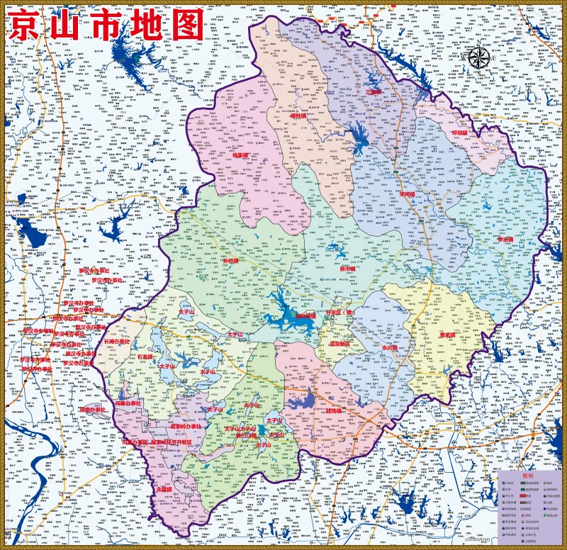 2020湖北荆门京山市地图交通旅游行  政乡镇村落分布