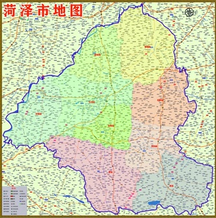 2020山东菏泽百度版地图牡丹区开发区曹县单县行政交通旅游乡镇
