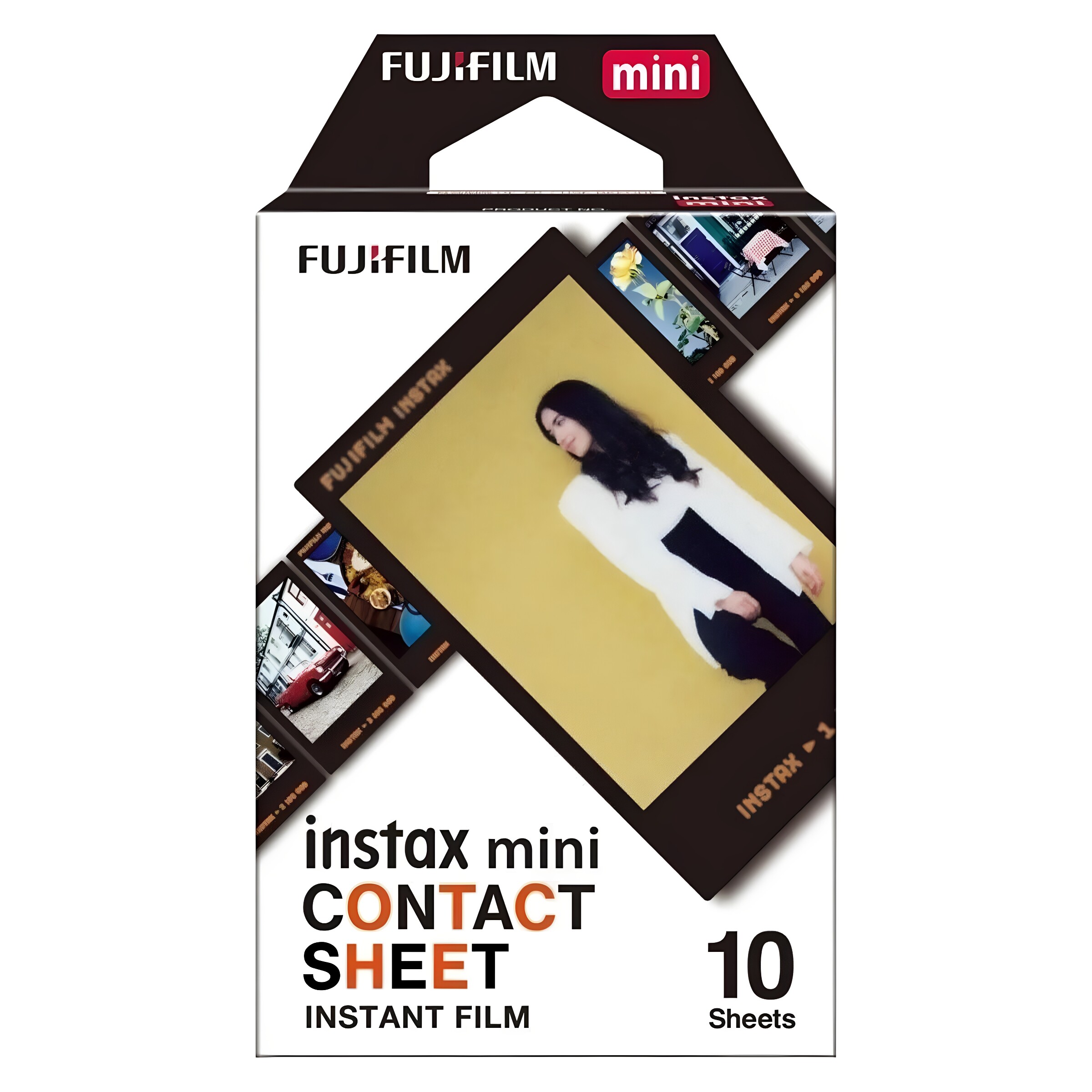 富士instax 拍立得胶片mini 彩色系列即时成像相纸照片黑胶10张装