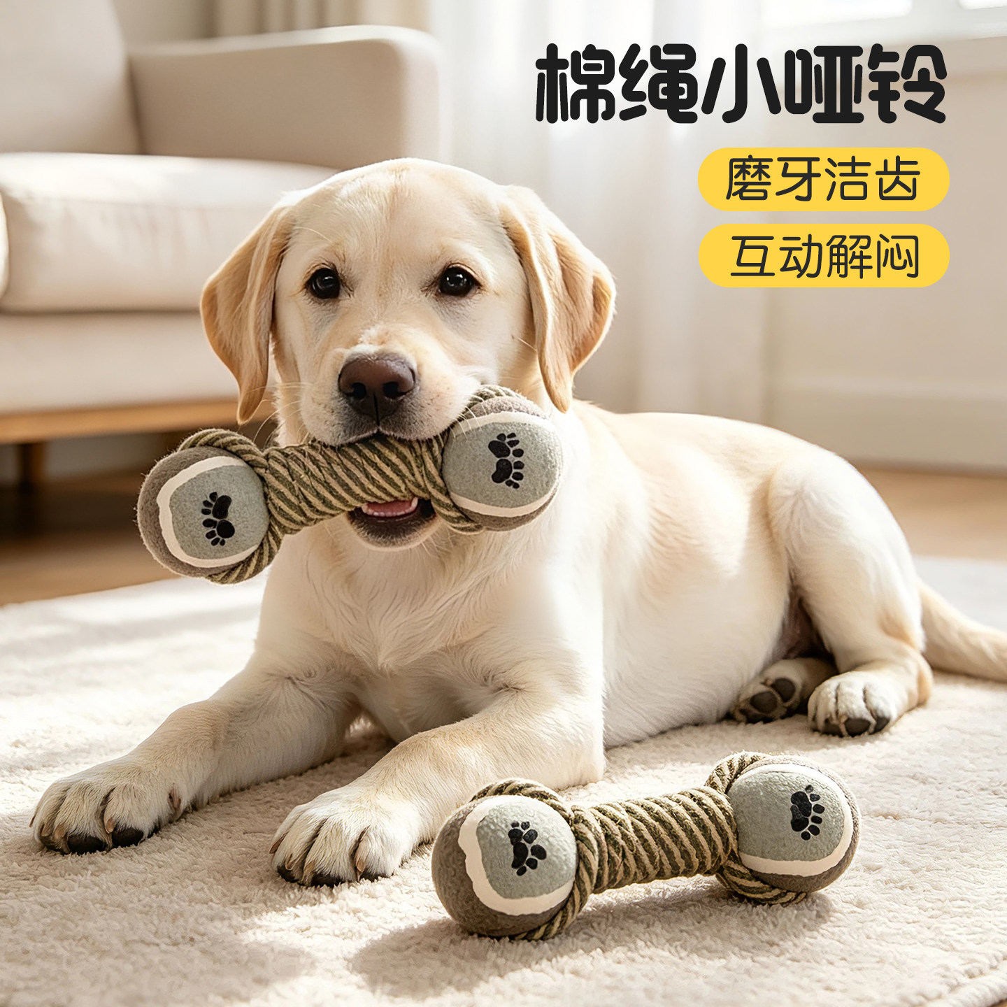 宠物狗狗网球绳结玩具洁齿磨牙