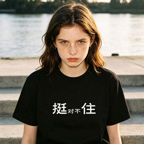 挺对不住停电blackout趣文字T恤