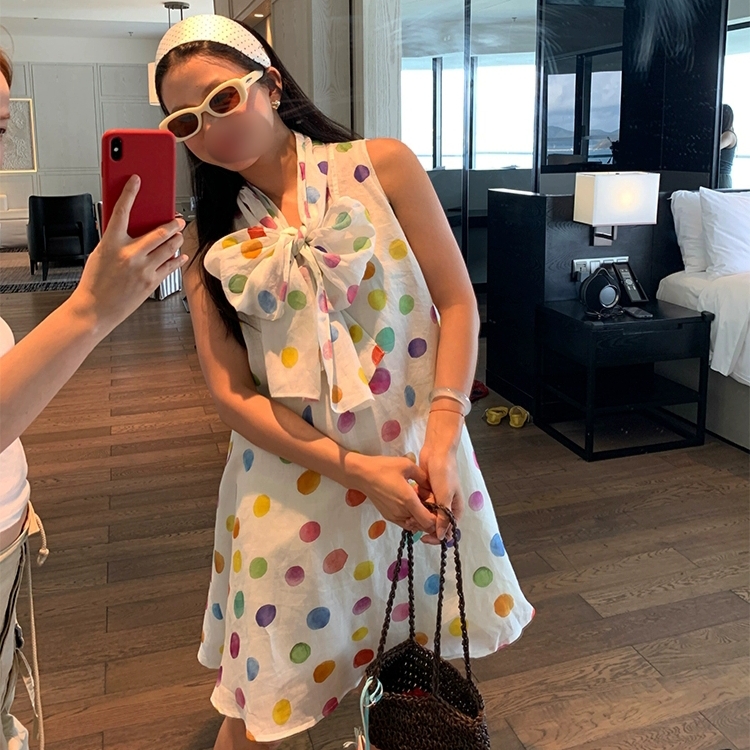 旅游度假无袖背心连衣裙女