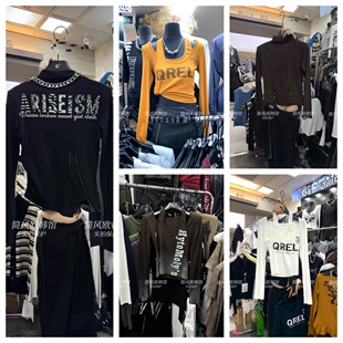 全新孤品 毛线针织衫 先到先得美式 T恤 复古辣妹打底衫 福利清仓