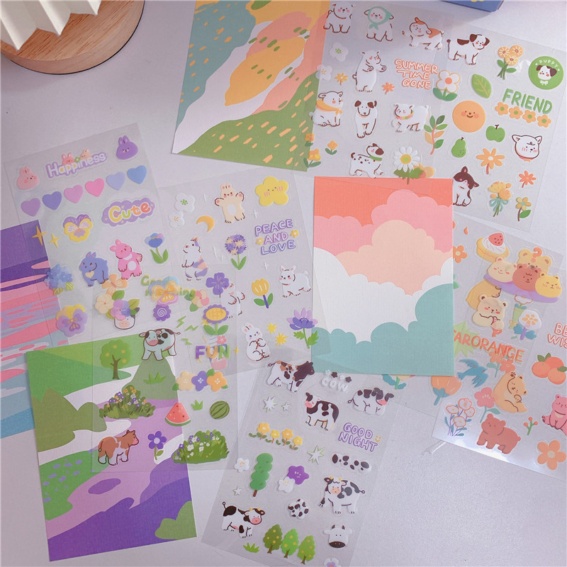 可爱pet贴纸小奶牛卡通兔兔手帐素材防水帖纸装饰小清新贴画套装,文具电教/文化用品/商务用品,贴纸/立体贴纸,淘宝优惠券,粉丝福利购,淘宝优惠卷