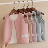 儿童加绒加厚保暖德绒马甲秋冬宝宝无袖 男女童坎肩背心 秋衣打底衫