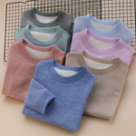 儿童蚕丝羊毛绒保暖内衣T恤男女童厚秋衣宝宝单件打底衫冬睡衣