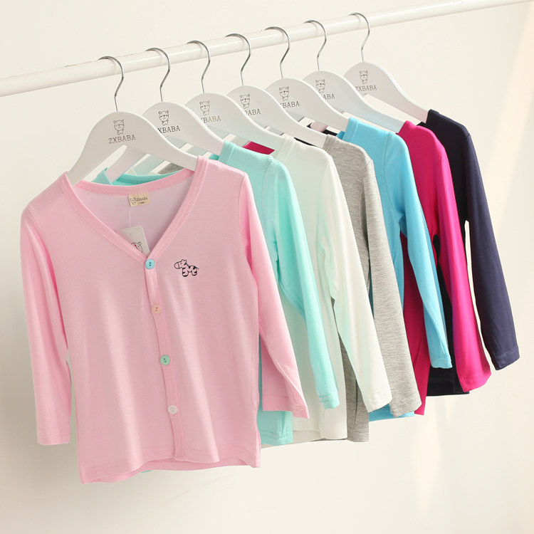 어린이 모달 자외선 차단 카디건 23 봄 여름 소년과 소녀를 위한 긴팔 V 넥 모기 방지 재킷  용 야외 피부 의류