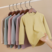 A类磨毛德绒秋衣儿童无骨圆领保暖衣冬款 中大童加厚T恤打底衫 睡衣