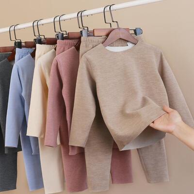 中厚德绒打底睡衣保暖套装