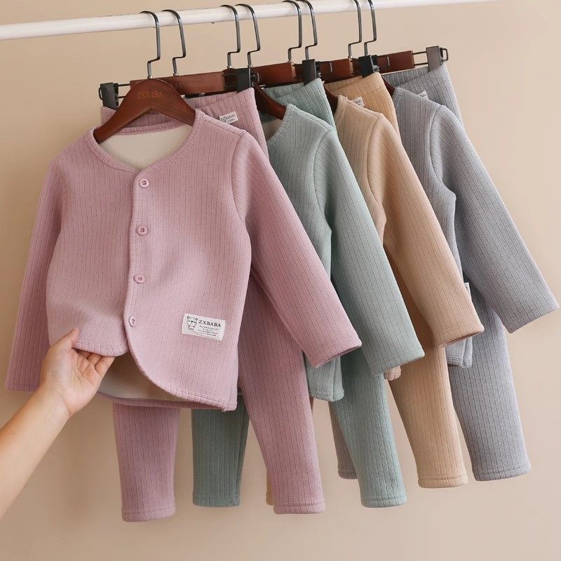 校服神器儿童加厚德绒保暖内衣套装冬学生内穿棉服保暖秋衣开衫