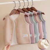 儿童加绒加厚保暖德绒马甲秋冬宝宝无袖 男女童坎肩背心 秋衣打底衫