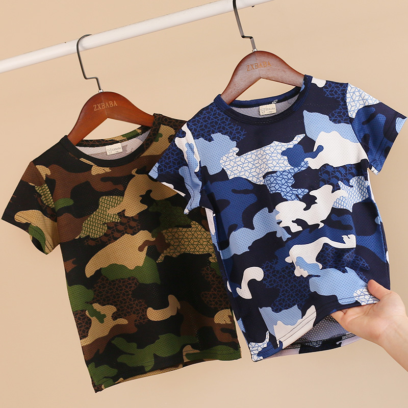 儿童迷彩速干短袖夏款半袖圆领